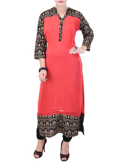 printed straight kurta - 16072277 - Very Small Image - 1