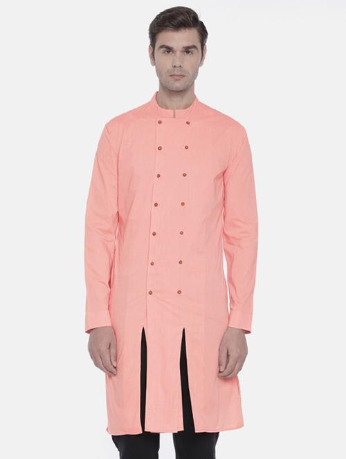 pink cotton long kurta - 16072443 - Very Small Image - 1