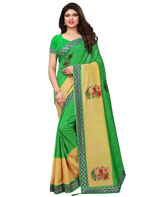 digital floral printed saree with blouse - 16072619 - Very Small Image - 1