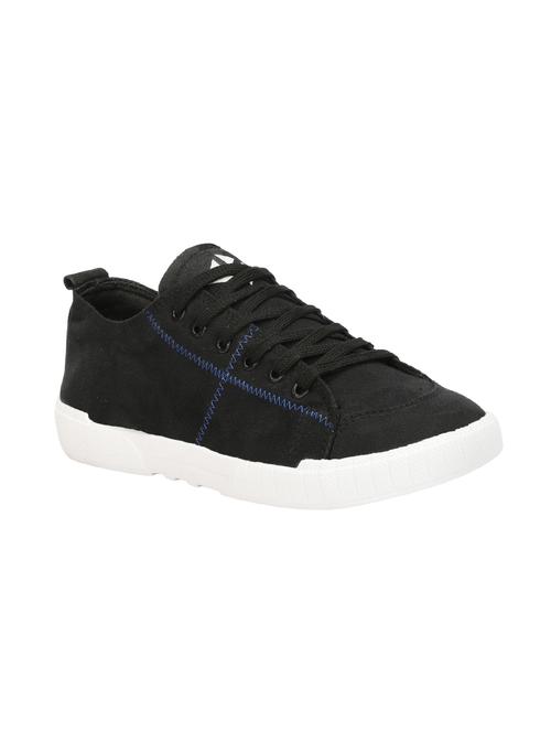 black canvas lace up sneakers - 16072666 - Very Small Image - 1