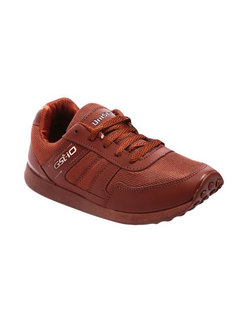 brown leatherette sport shoes - 16077331 - Very Small Image - 1