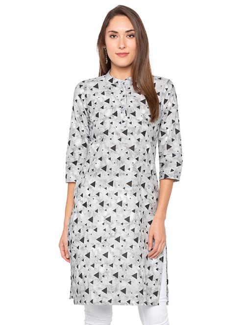 geometric print straight kurta - 16077893 - Very Small Image - 1