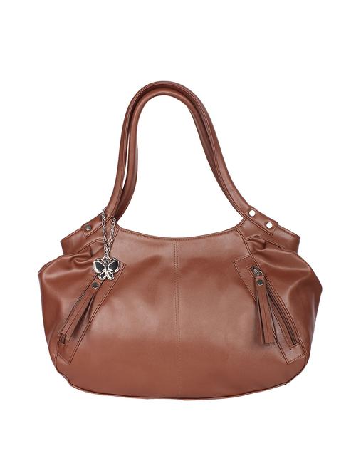 tan leatherette (pu) handbag - 16078050 - Very Small Image - 1
