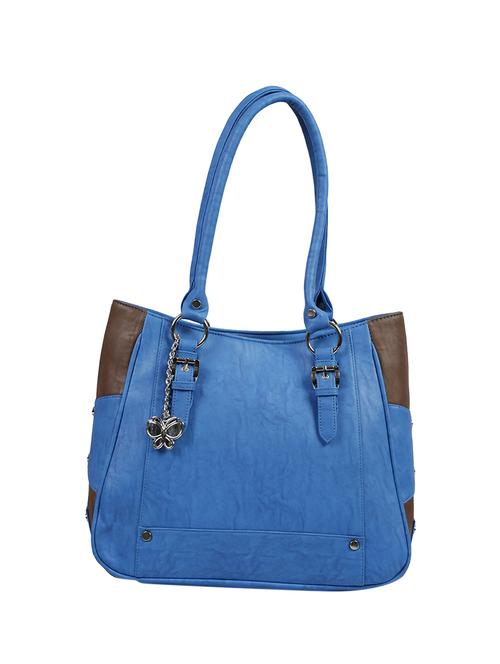 blue leatherette (pu) handbag - 16078078 - Very Small Image - 1