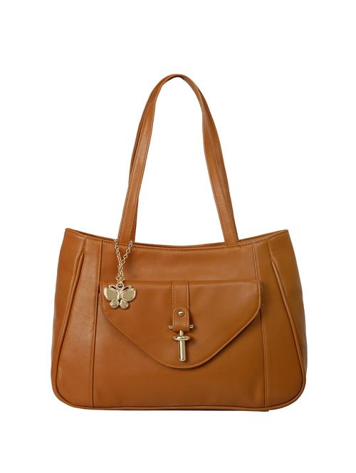 tan leatherette (pu) handbag - 16078092 - Very Small Image - 1