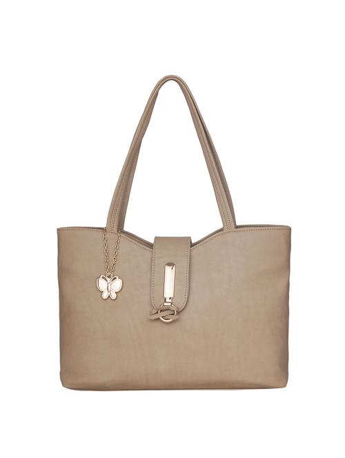 beige leatherette (pu) handbag - 16078128 - Very Small Image - 1