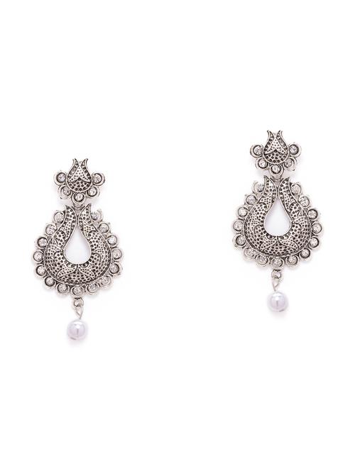 silver metal drop earring - 16078736 - Very Small Image - 1