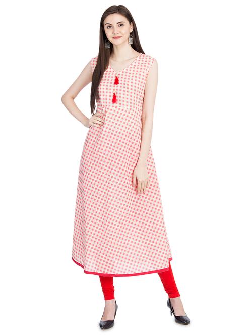 checkered flared kurta - 16078813 - Very Small Image - 1