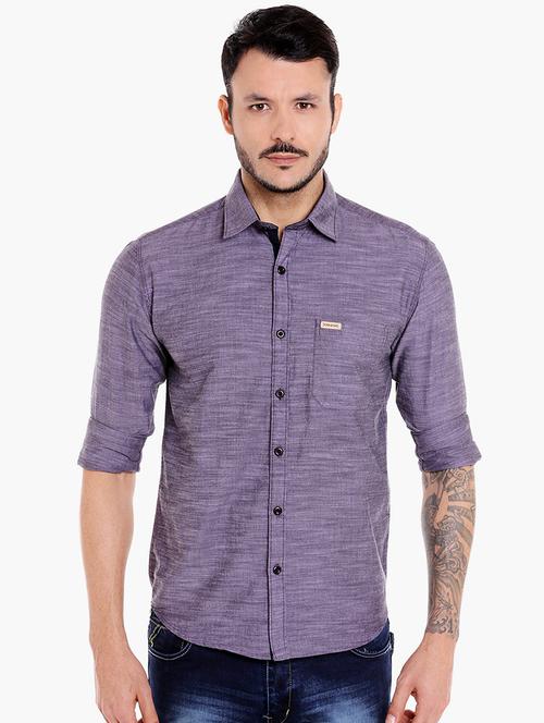 purple solid casual shirt - 16078847 - Very Small Image - 1