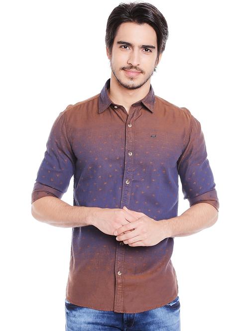 blue printed casual shirt - 16078872 - Very Small Image - 1