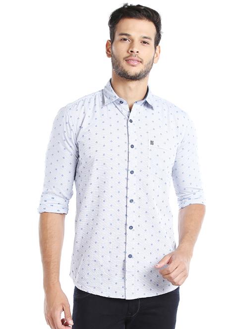 blue printed casual shirt - 16078881 - Very Small Image - 1