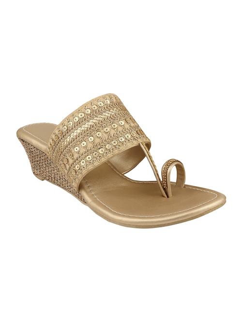 gold one toe wedges - 16079130 - Very Small Image - 1