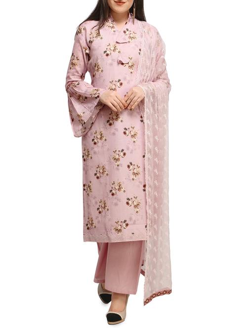 floral print unstitched suit - 16079486 - Very Small Image - 1