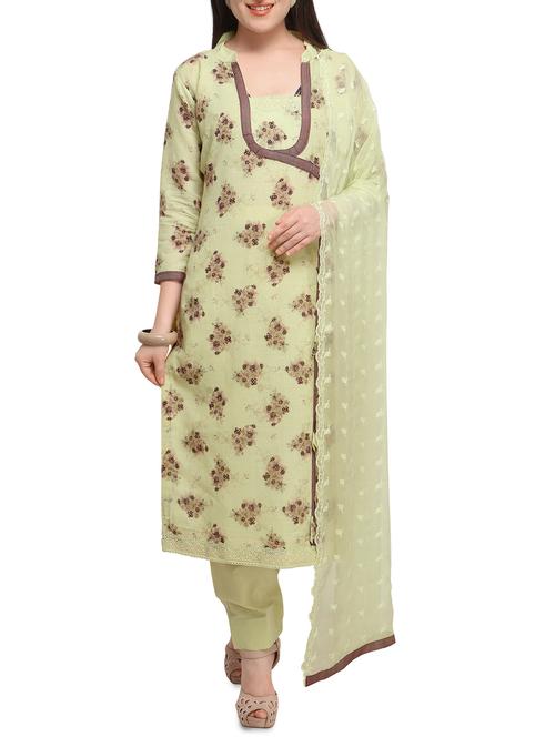 floral print unstitched suit - 16079492 - Very Small Image - 1