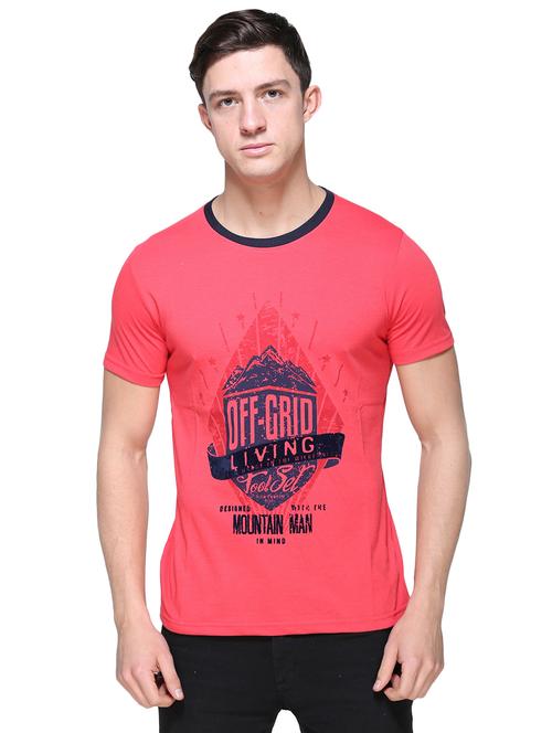 red typographic chest print tshirt - 16079667 - Very Small Image - 1