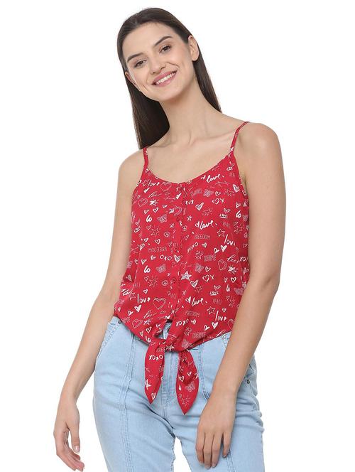 tie-up knot hem cami top - 16079885 - Very Small Image - 1