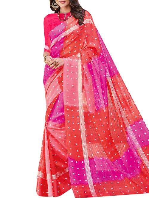 bandhani kota doria saree with blouse - 16080307 - Very Small Image - 1