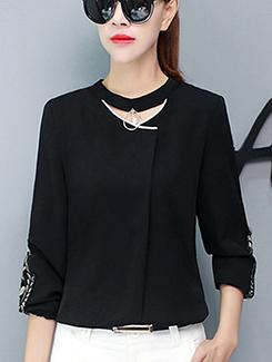 choker neck embroidered top - 16080959 - Very Small Image - 1