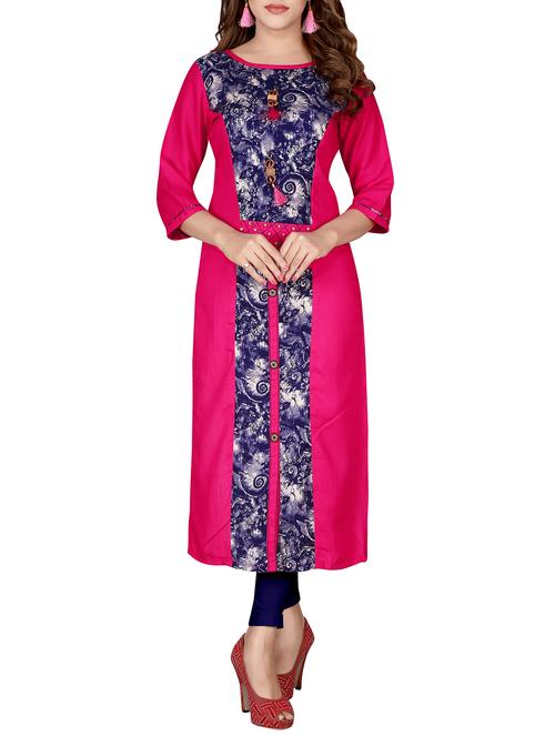 contrast straight kurta with tassels - 16082011 - Very Small Image - 1