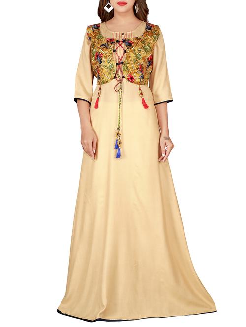 solid a-line kurta with drawstring - 16082027 - Very Small Image - 1