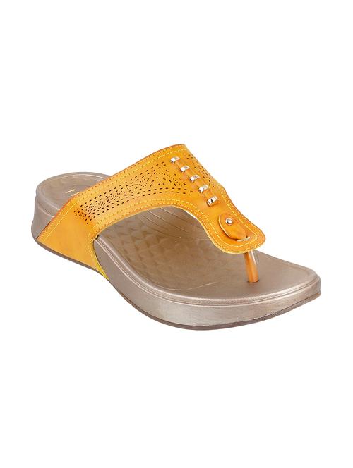 yellow toe separator flip flops - 16082934 - Very Small Image - 1