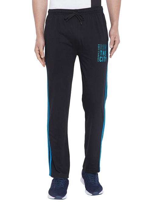 black cotton full length track pant - 16085121 - Very Small Image - 1