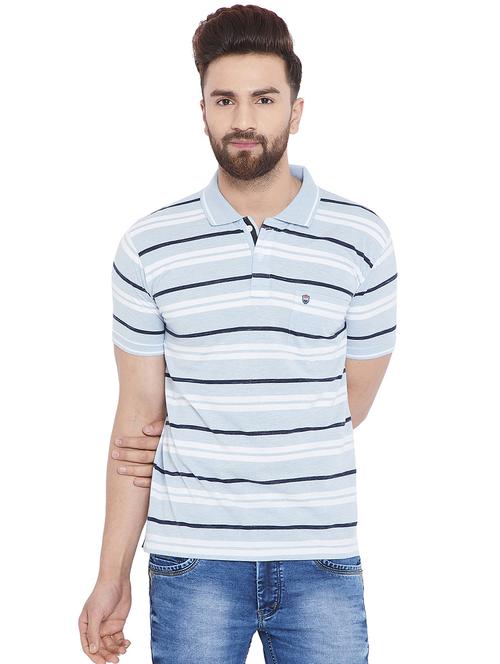 light blue striped polo tshirt - 16085137 - Very Small Image - 1
