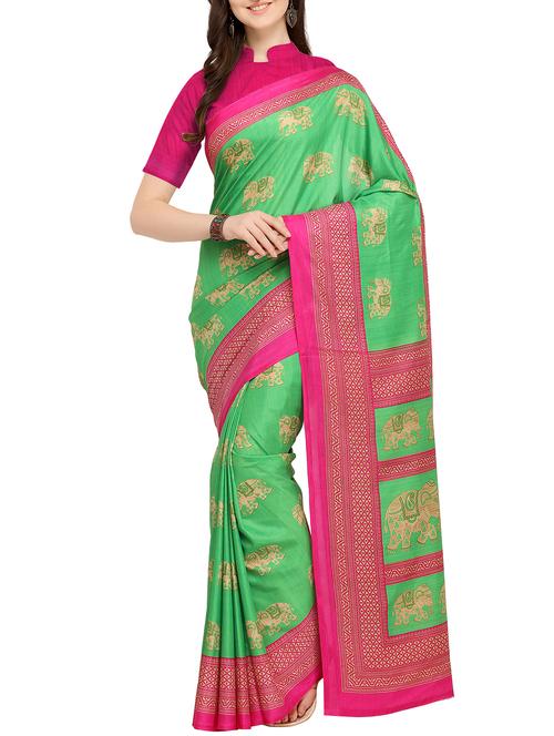 conversational printed saree with blouse - 16086633 - Very Small Image - 1