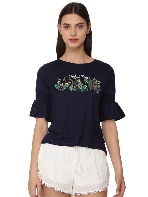 smocking detail bell sleeved top - 16087121 - Very Small Image - 1