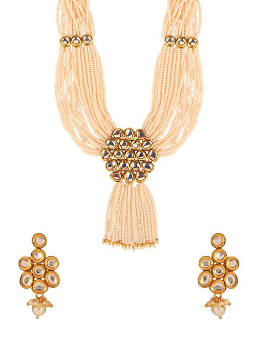 white metal necklaces and earring - 16087785 - Very Small Image - 1