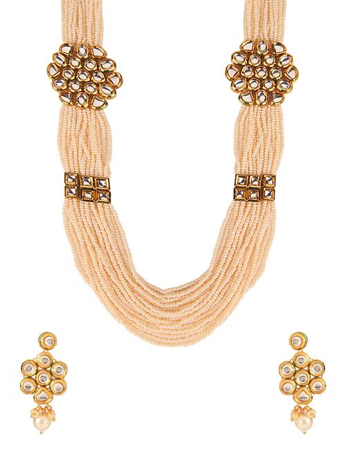 yellow metal necklaces and earring - 16087786 - Very Small Image - 1