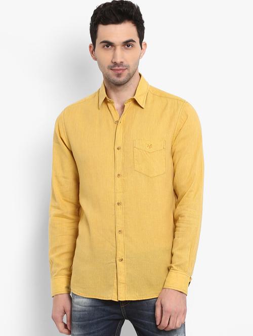 yellow linen casual shirt - 16087969 - Very Small Image - 1