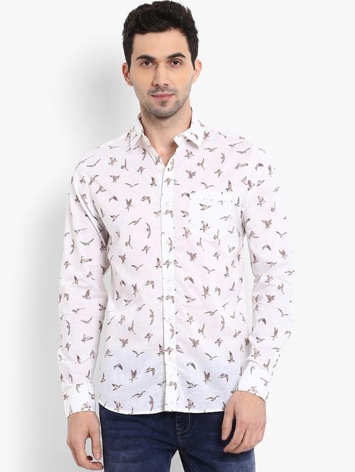 white printed casual shirt - 16087976 - Very Small Image - 1