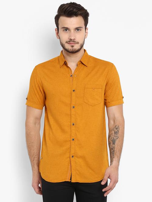 yellow linen casual shirt - 16087992 - Very Small Image - 1
