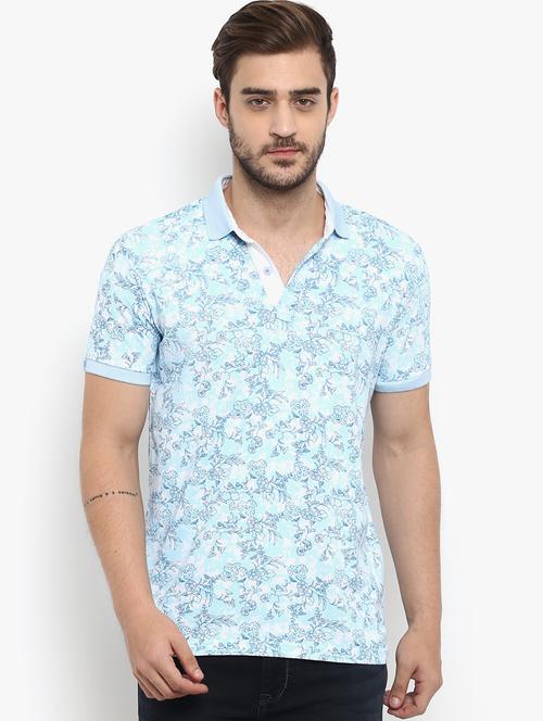 light blue floral printed tshirt - 16088011 - Very Small Image - 1
