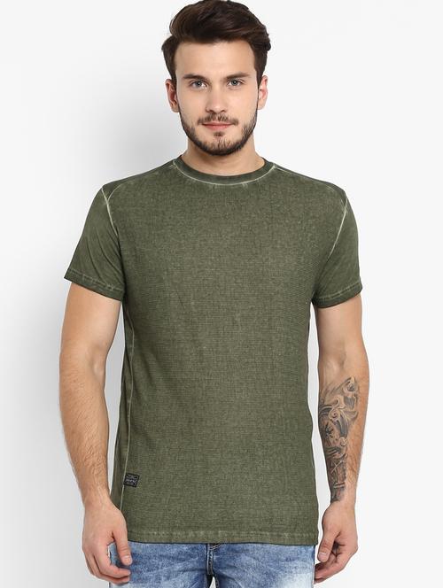 olive green solid tshirt - 16088020 - Very Small Image - 1