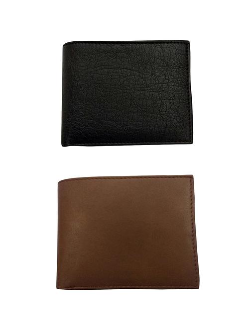 set of 2 black and brown leatherette wallet - 16088624 - Very Small Image - 1