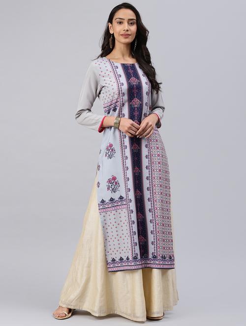 printed straight kurta - 16088984 - Very Small Image - 1