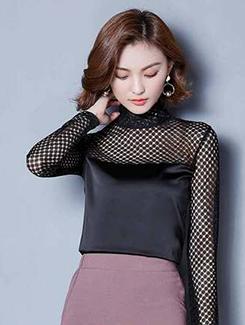 turtle neck mesh top - 16089278 - Very Small Image - 1