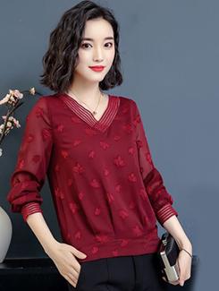 bishop sleeved dobby blouson top - 16089387 - Very Small Image - 1