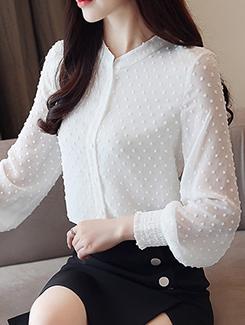 mandarin neck dobby shirt - 16089423 - Very Small Image - 1