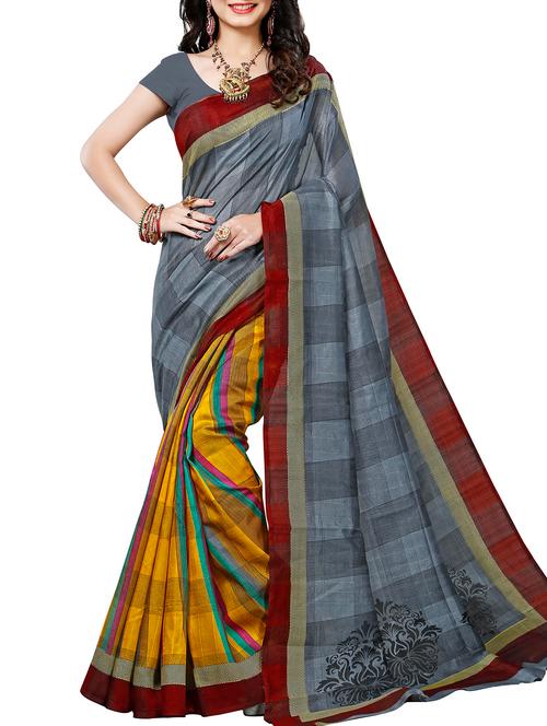 grey silk bhagalpuri saree with blouse - 16090312 - Very Small Image - 1