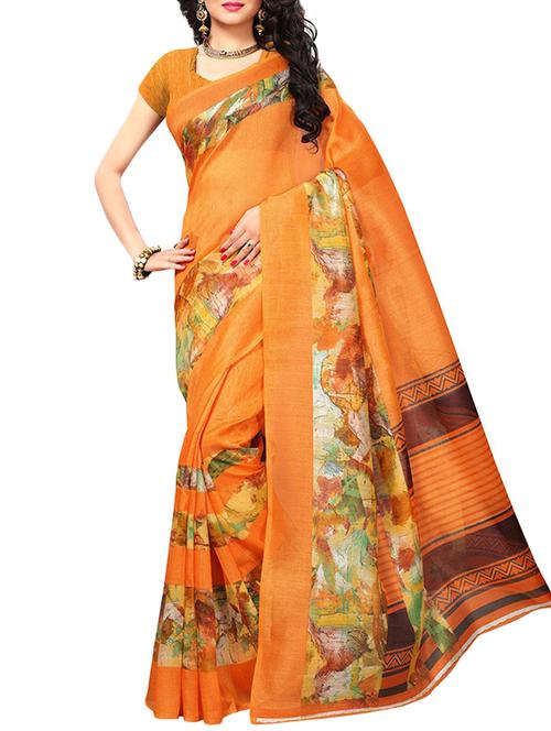 yellow art silk bhagalpuri saree with blouse - 16090341 - Very Small Image - 1