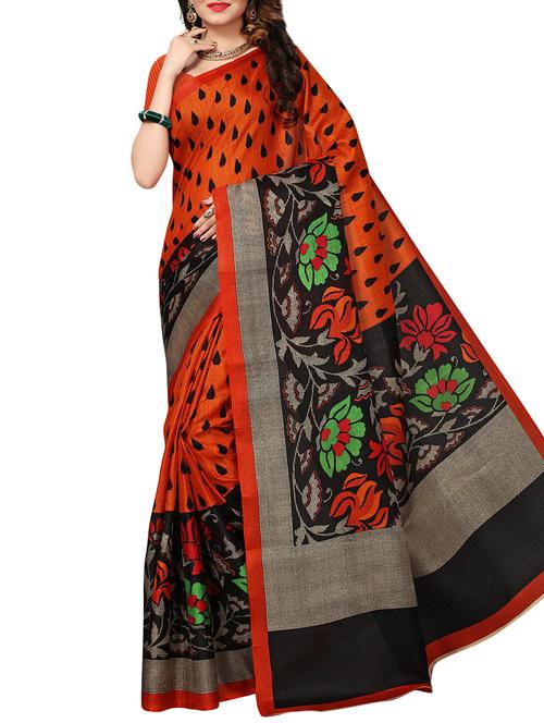 orange art silk bhagalpuri saree with blouse - 16090350 - Very Small Image - 1