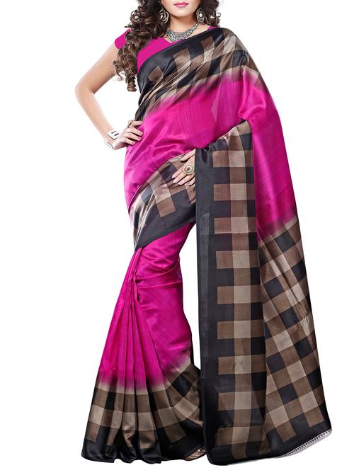multi colored art silk printed saree - 16090370 - Very Small Image - 1