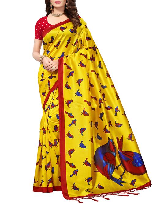 yellow silk mysore saree with blouse - 16090437 - Very Small Image - 1