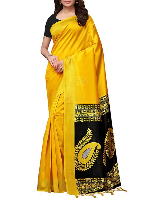 yellow art silk mysore saree with blouse - 16090515 - Very Small Image - 1