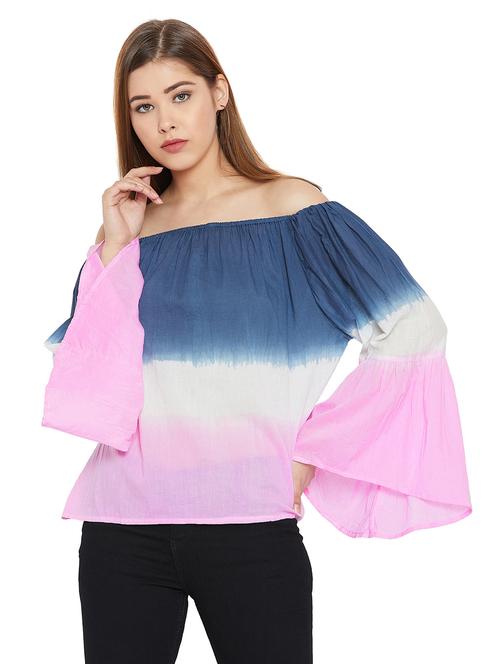 tied and dyed off shoulder top - 16090867 - Very Small Image - 1