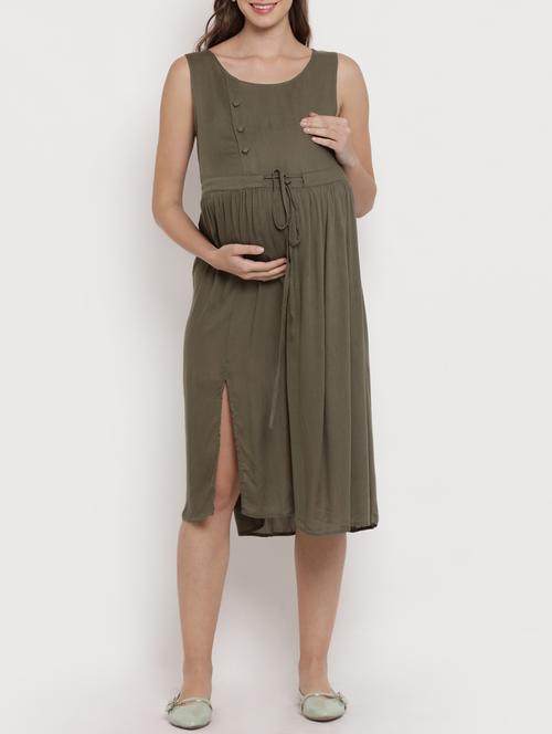 drawstring maternity wear dress - 16091236 - Very Small Image - 1