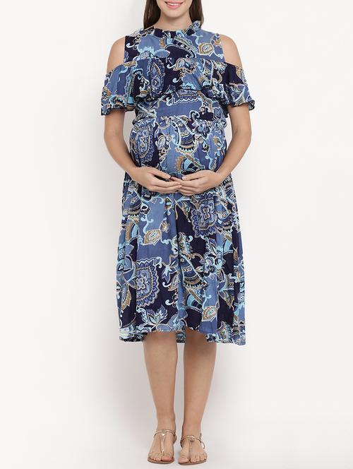 cold shoulder maternity wear dress - 16091245 - Very Small Image - 1